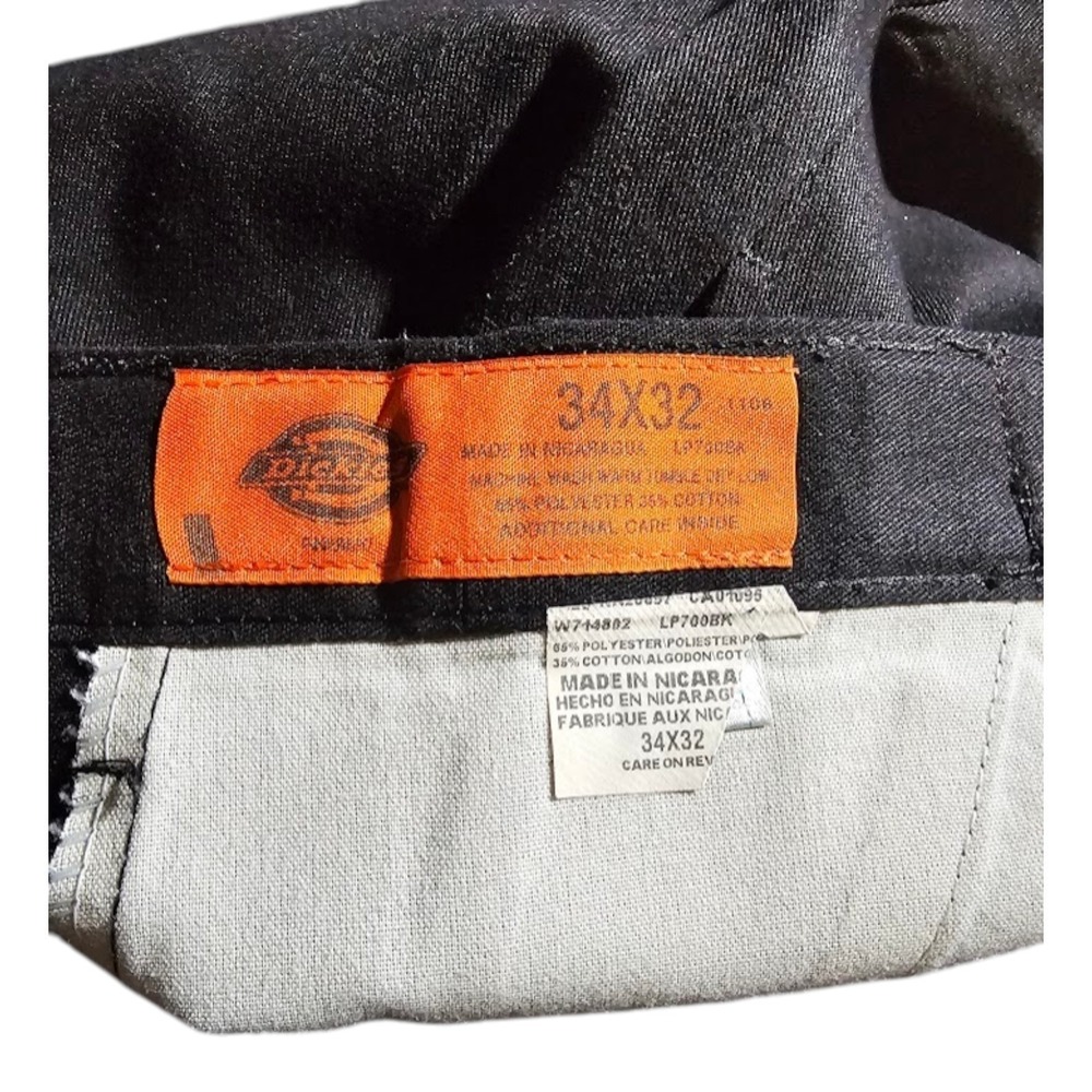 Dickies LP700BK Mens 34x32 Black Industrial Relaxed Fit Cargo Work Pants - Picture 3 of 8